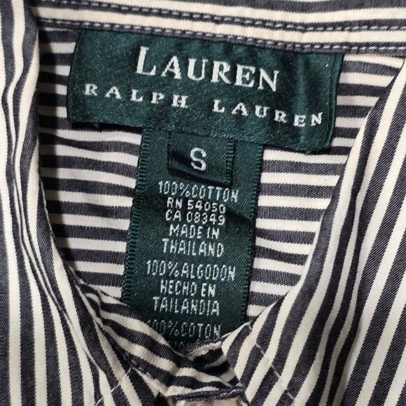 Vintage Ralph Lauren Non Iron Striped Long Sleeve Button Down Collared Polo Top - Picture 4 of 7